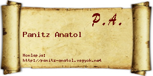 Panitz Anatol névjegykártya